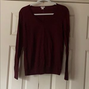 Burgundy vneck sweater